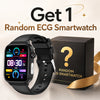 Bearscome Pro 6 ECG blood glucose Intelligent micro-physical examination Stress monitoring Smartwatch - Black Silicone+Random ECG smartwatch