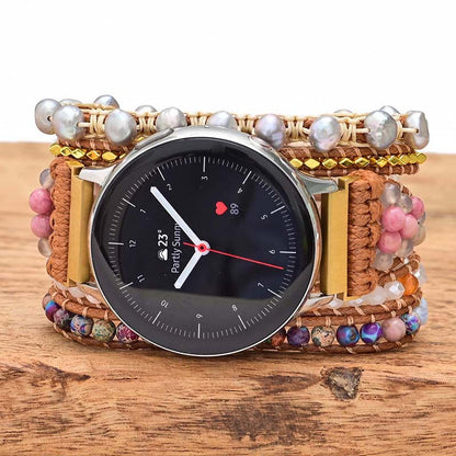 Imperial Stone Bead Hand-Woven Watch With Bohemian Style