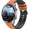 Bearscome ECG+PPG blood pressure blood oxygen sleep monitoring Bluetooth smart watch - Leather orange