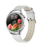 Bearscome P02 ECG/EKG Blood glucose Blood pressure Blood oxygen Uric acid Monitoring Smartwatch - Silver+White Leather