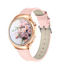 Bearscome P02 ECG/EKG Blood glucose Blood pressure Blood oxygen Uric acid Monitoring Smartwatch - Gold+Pink Leather