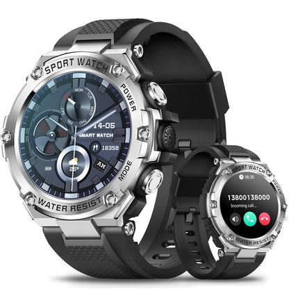 Bearscome Military Grade Bluetooth Call Message Heart Rate Blood Pressure Blood Oxygen Music Multi-sport Smartwatch