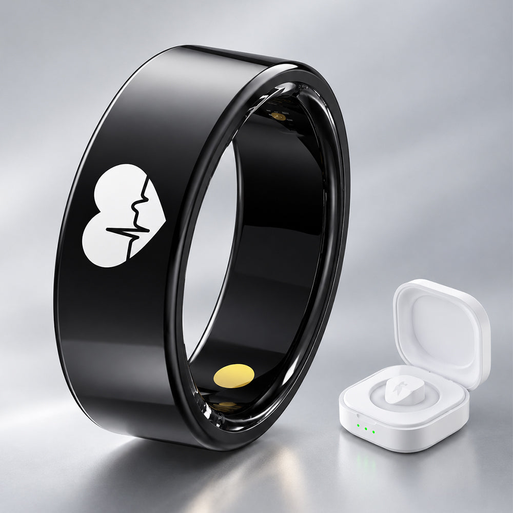 Bearscome R07 Blood Glucose ECG/EKG Blood Pressure Monitoring AI Health Analysis Smart Ring